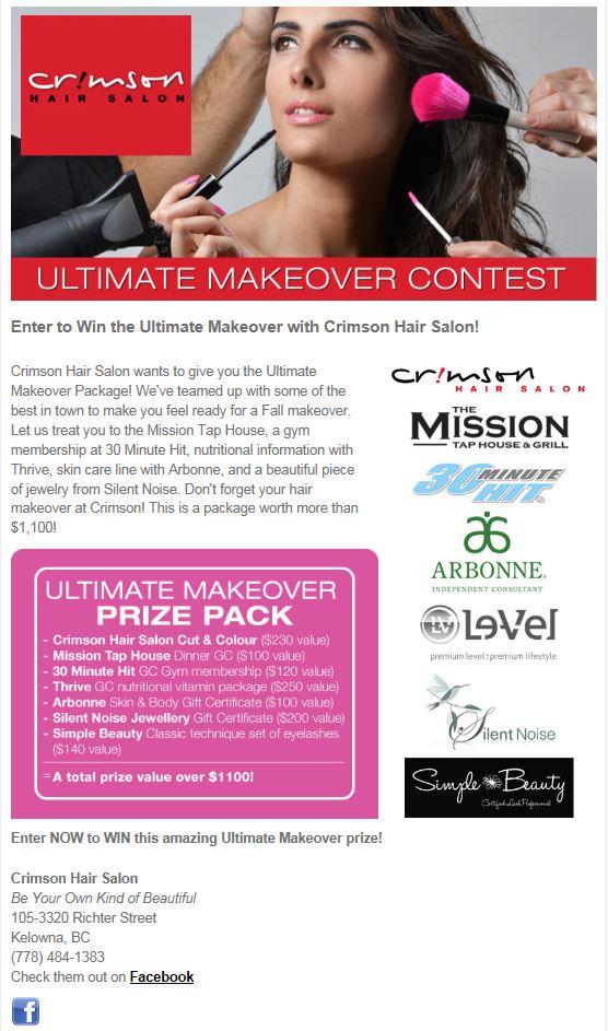 Crimson Win a Makeover 2015